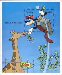 guyana 1995 disney zoo keeper goofy at