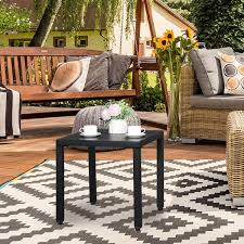 Black Square Metal Outdoor Side Table