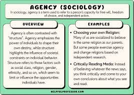 16 agency exles sociology 2023
