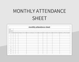 monthly attendance sheet excel template