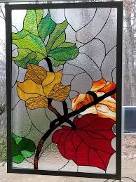 Stained Glass Autumn Leaves Stained