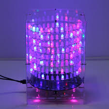 Welcome For Visiting Monday Kids Colorful Rgb Dream Light Circle Led Diy Kit Music Spectrum Module 5mm 8x32 Dot Matrix With Shell For Gift Light Cube Diy Kit Bring Fun