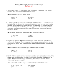 Writing Solving Systems Of Equations