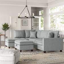 Sectional sofas create an ideal space for lounging in the living room. Laurel Foundry Modern Farmhouse Malta Reversible Sofa Chaise With Ottoman Reviews Wayfair