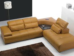 camel leather modern sectional sofa 697