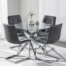 chair sets small glass dining table