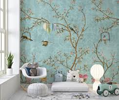 Turquoise Background Chinoiserie L