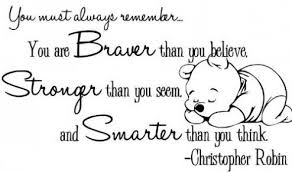 Enjoy reading and share 1 famous quotes about always remember you're braver with everyone. You Must Always Remember You Are Braver Than You Think Stronger Than You Seem And Smarter Thank You Think Senior Quotes Christopher Robin Quotes Pooh Quotes