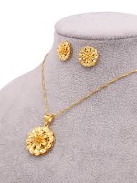 luxury gold color jewelry sets