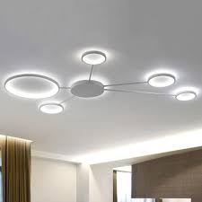 Metal Sputnik Flush Light Fixture Minimalist Decorative Led Ceiling Lamp In White With Circle Takeluckhome Com