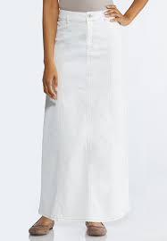 Plus Size White Denim Maxi Skirt Skirts Cato Fashions In