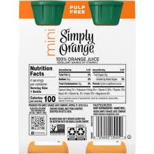 simply orange juice pulp free mini