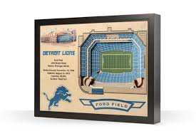 Detroit Lions 25 Layer Stadiumview 3d Wall Art Ford Field