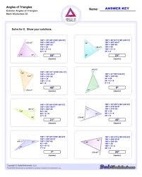 angles of triangles worksheets