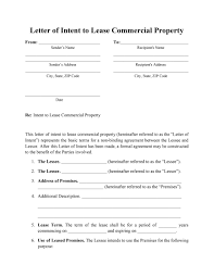commercial lease letter of intent form