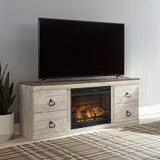 Willowton Large Tv Stand W Fireplace