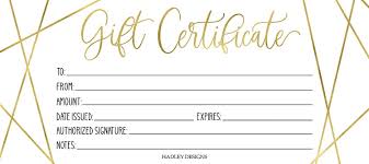 25 gold geo blank gift certificates for