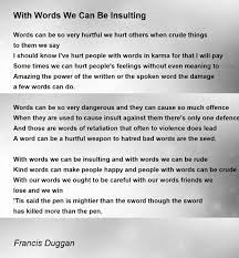be insulting poem by francis duggan
