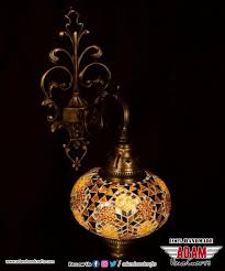 Large Gold Colored Mosaic Wall Lamp