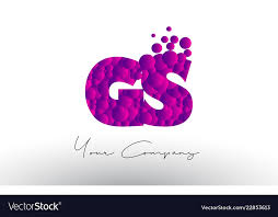 gs g s dots letter logo with purple