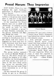 Procol Harum They Improvise 1967 Article From The Usa