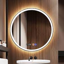 end hotel bathroom round led mirror