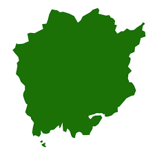 岡山県のシルエットで作った地図イラスト（緑塗り） | 無料イラスト ...