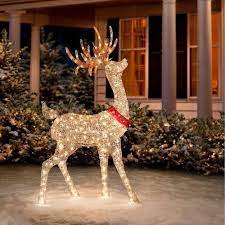 Shop for lighted christmas outdoor reindeer at bed bath & beyond. Stakes Are Included To Help Secure The Reindeer Decor To The G Christmas Reindeer Decorations Christmas Deer Decorations Outdoor Reindeer Christmas Decorations