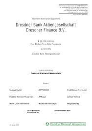 Home > germany > kassel > deutsche bank ag: Dresdner Bank Aktiengesellschaft Dresdner Finance B V Xetra