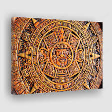 Aztec Calendar Painting Canvas Canvas