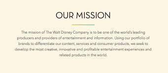 Disney s mission statement   Order Custom Essay Online Analytical Literature Review  Theoretical Framework  Organizational culture  theory will serve as the framework to understand  The Walt Disney Company s     