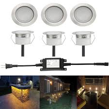 6 Pack Led Deck Lights Kits 1 3 4 Outdoor Garden Yard Decoration In Ground Light Pathway Patio Led Step Lighting Warm White Amazon Com