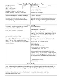 Primary Guided Reading Lesson Plan
