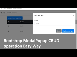 bootstrap modal popup crud operation in