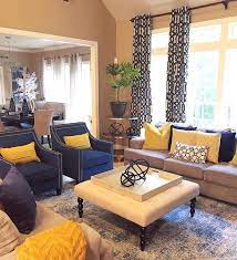 10 navy and yellow living room ideas