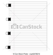 Sheet Of Lined Paper With Paper Clip Template