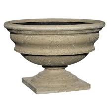 textured stone urn planters