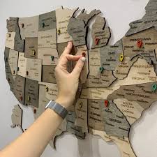 Wood Wall Art Usa Travel Map