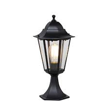 Classic Outdoor Lantern Pedestal Black