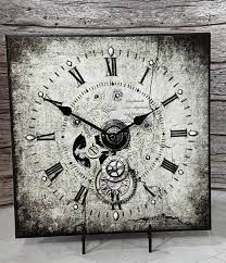 Steampunk Square Wall Clock Large Wall