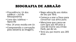 Resultado de imagem para a biografia de Abraão