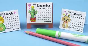 2021 yearly calendar (style 1). 2021 Mini Calendar Draw So Cute
