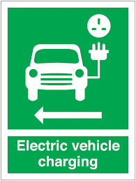 Electric Vehicle Charging Car Symbol & Arrow Left Signs | Seton
