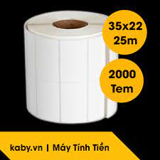 Giấy In Mã Vạch 2 Tem 35x22 (Cuộn 25 Mét) – KABY.VN