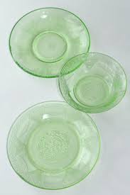 Vintage Green Depression Glass Plates