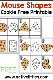mouse shapes cookie matching printable