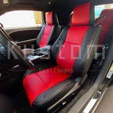 Red Puv Leather Seat Cover Set