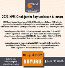 2022-KPSS Ortaöğretim başvuruları başladı| Sili