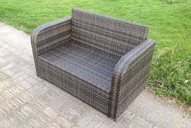 2 Seater Rattan Curved Garden Sofa