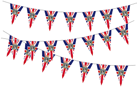 Queens Platinum Jubilee 2022 Bunting Flags 10 metre lengths queens jubilee  bunting Med size flags 13x18cm - 40 flags per length : Amazon.co.uk: Toys &  Games